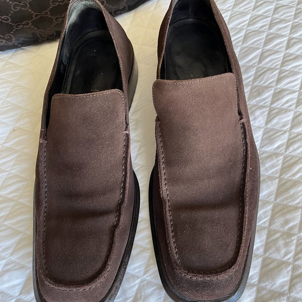 Pair of suede Gucci Loafers
